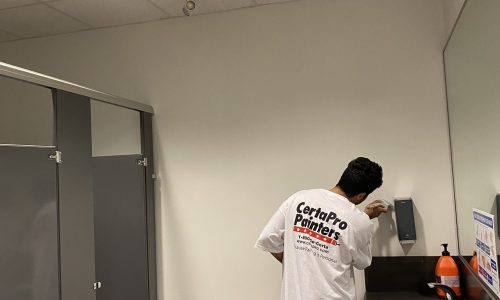 Employee Painting Restroom