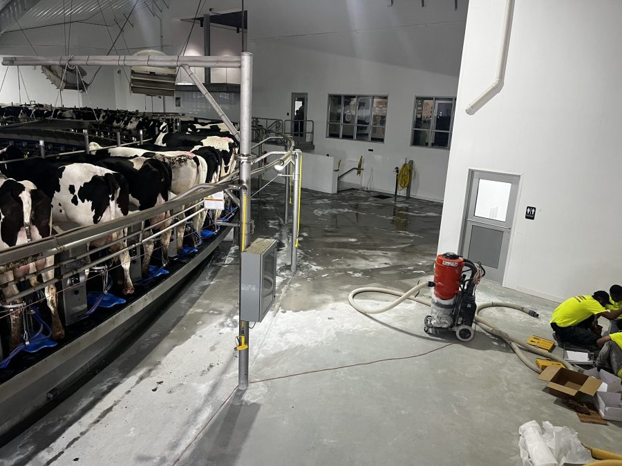 McCarty Farms Commercial Flooring Project floor is cleaned and almost ready for application drying the floor Preview Image 24