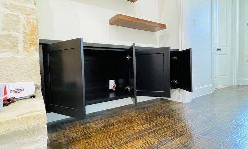 Black Cabinets and White Walls