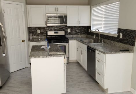 Freshly Painted Kitchen Cabinets