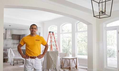painter in living room
