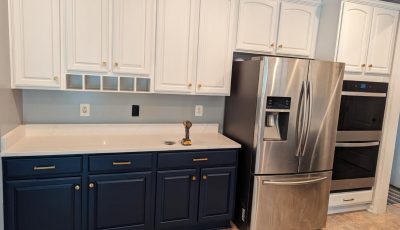 two tone kitchen cabinet painting in white plains, md