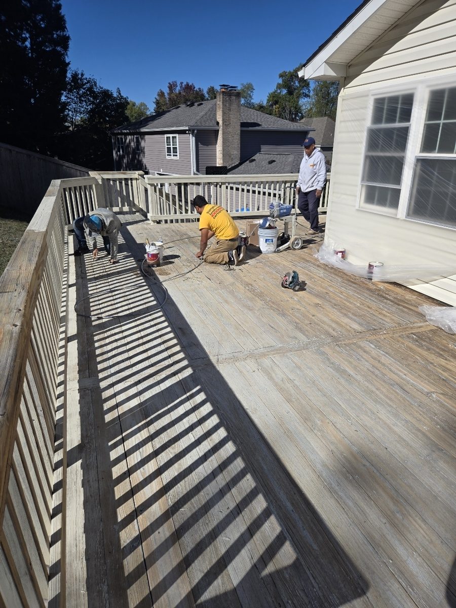 painters staining an old deck Preview Image 5