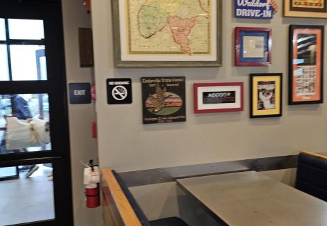 Repainted interior inside Raising Cane's restaurant