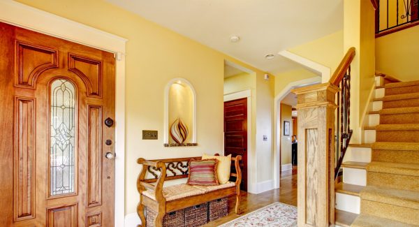 bright yellow entrway