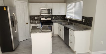Freshly Painted Kitchen Cabinets