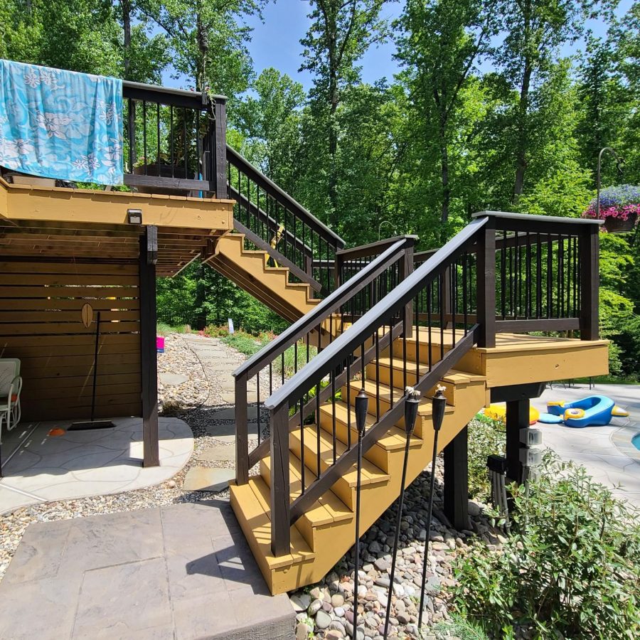 Deck Staining Project in Huntington, MD - View from the side of the house Preview Image 2