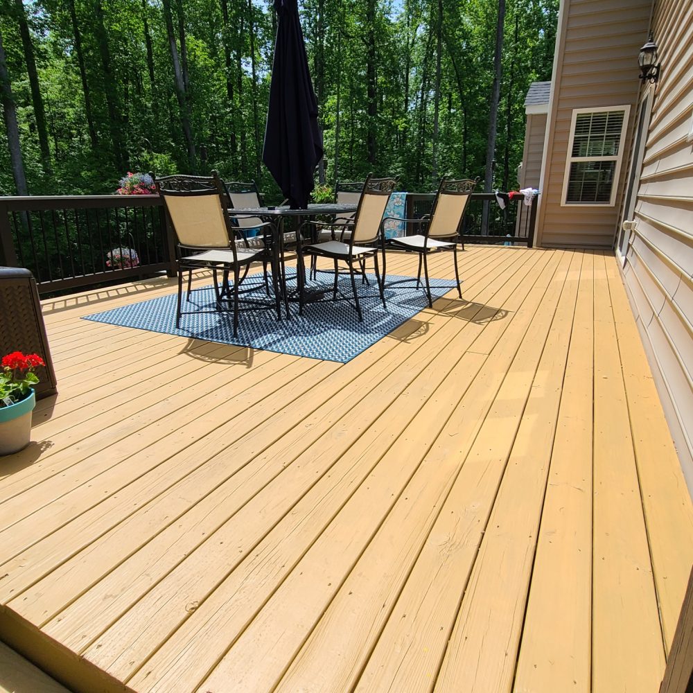 Deck Staining Project in Huntington, MD - View on the deck