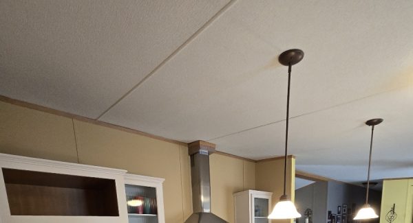 kitchen with brown walls and white cabinets