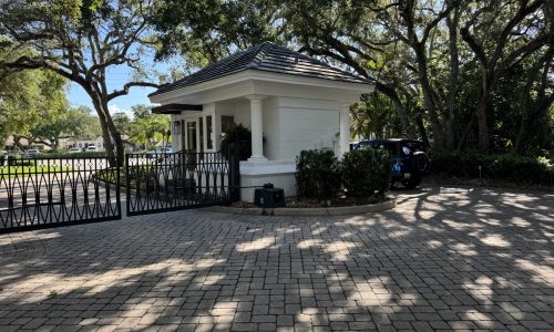 White Guardhouse & Black Gate