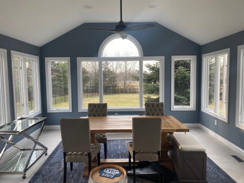Final Result of dining area with a blue color change