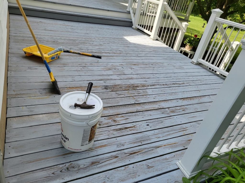 Deck Refinishing Service Before