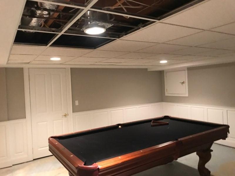 gray painted basement walls with white painted trim and ceiling Preview Image 4