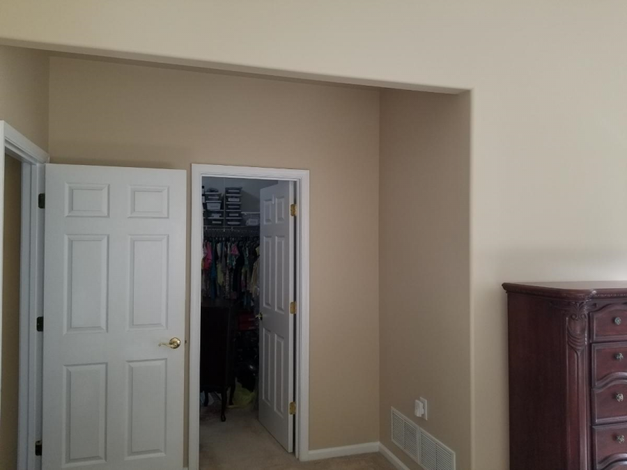 tan painted master bedroom walls with white painted ceiling and trim Preview Image 2