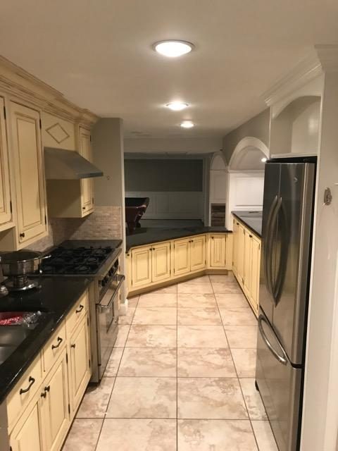 white painted basement kitchen ceiling and trim with gray painted walls Preview Image 6