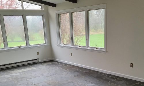 Sunroom Fully Painted Including Molding & Baseboards