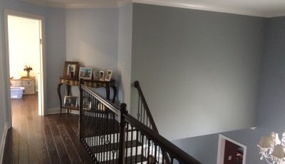 Upper landing and stairway by CertaPro in Princeton Junction