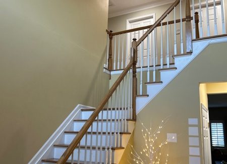 home interior with yellow paint