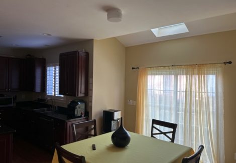 home interior with yellow paint