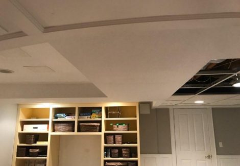 white painted ceiling and trim