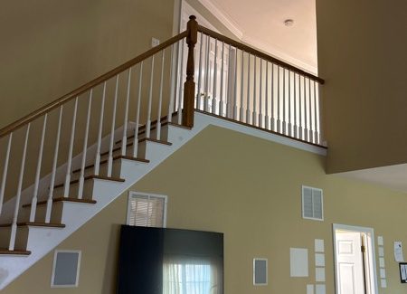 home interior with yellow paint