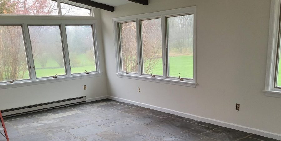 Sunroom Fully Painted Including Molding & Baseboards