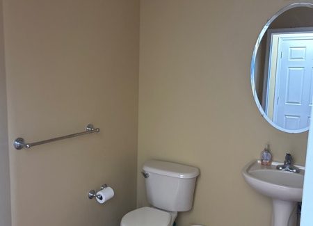 home interior with yellow paint