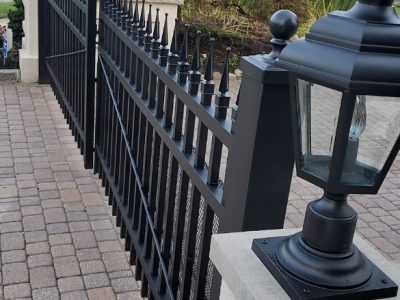 gates railing and lighting fixtures