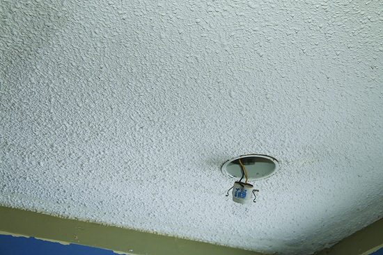 Popcorn ceiling removal - remove light fixtures