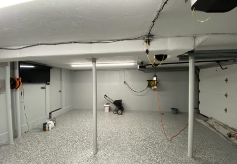 garage with newly painted interior walls