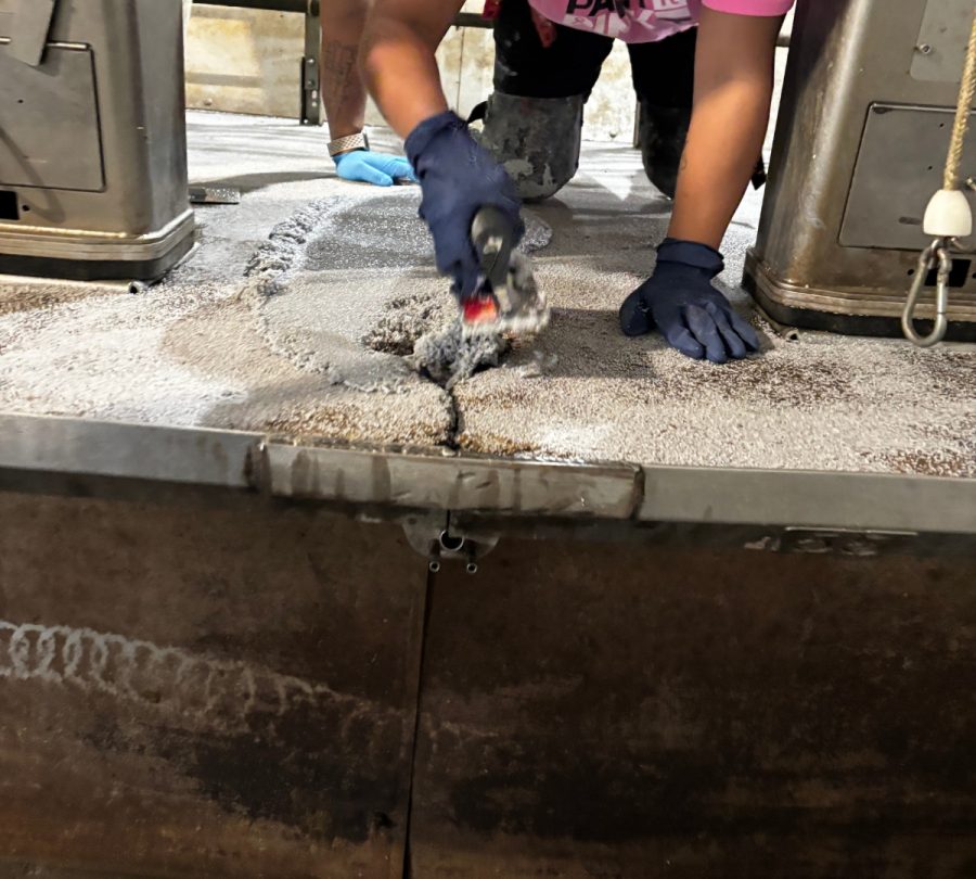 Gill Dairy Case Study floor being filled and repaired Preview Image 10