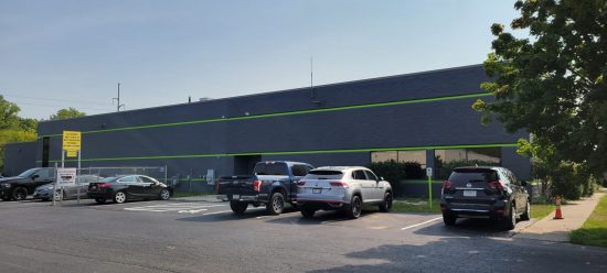 painted warehouse exterior