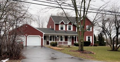 Red Home Exterior in Franksville