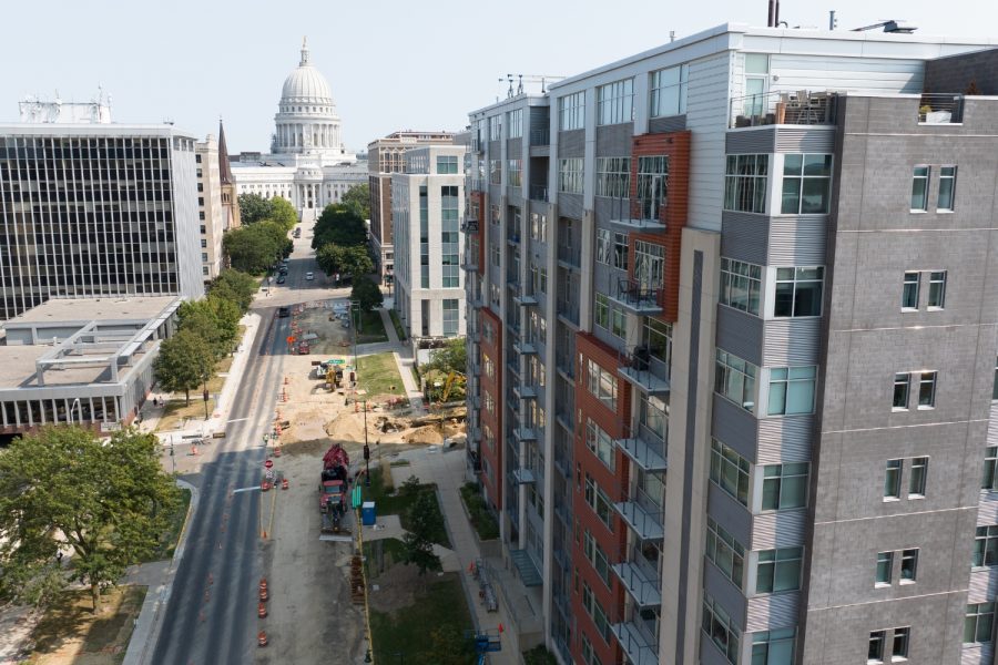 Condo Painting Project arial view of building and street with construction Preview Image 10