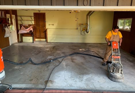 Unfinished garage floor
