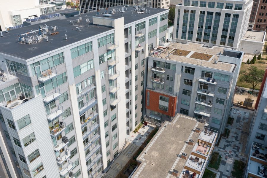 Condo Painting Project arial view of building courtyard Preview Image 9