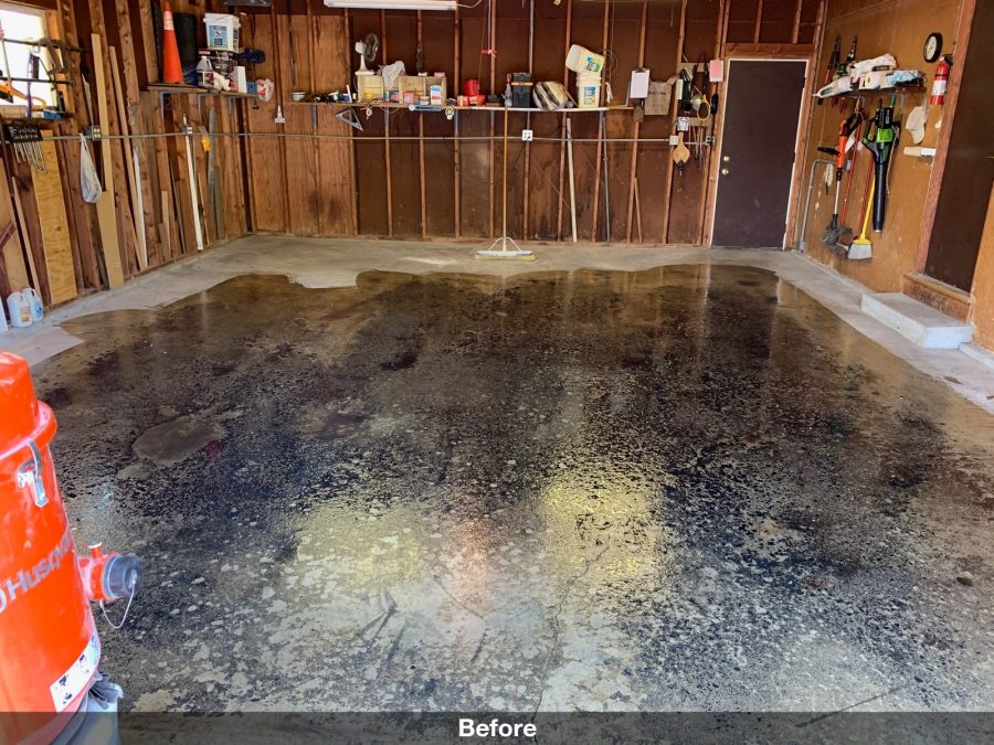 Beginning of polyurea coating in garage Preview Image 2