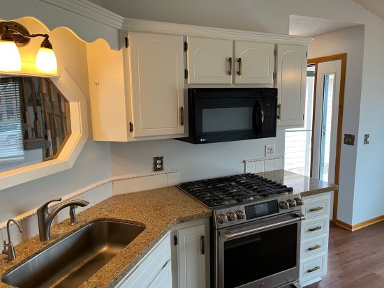 Kitchen Cabinet Enamel Project - Looking towards the oven