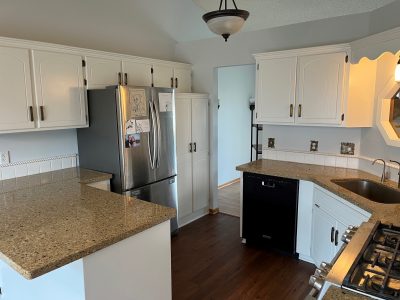 Kitchen Cabinet Enamel Project - Full kitchen view