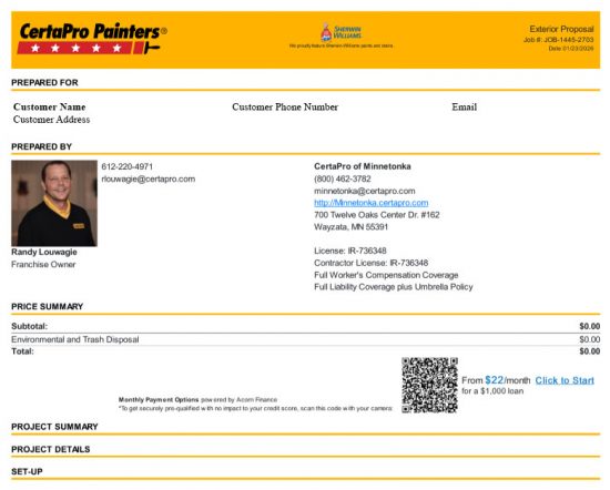 painting proposal sample