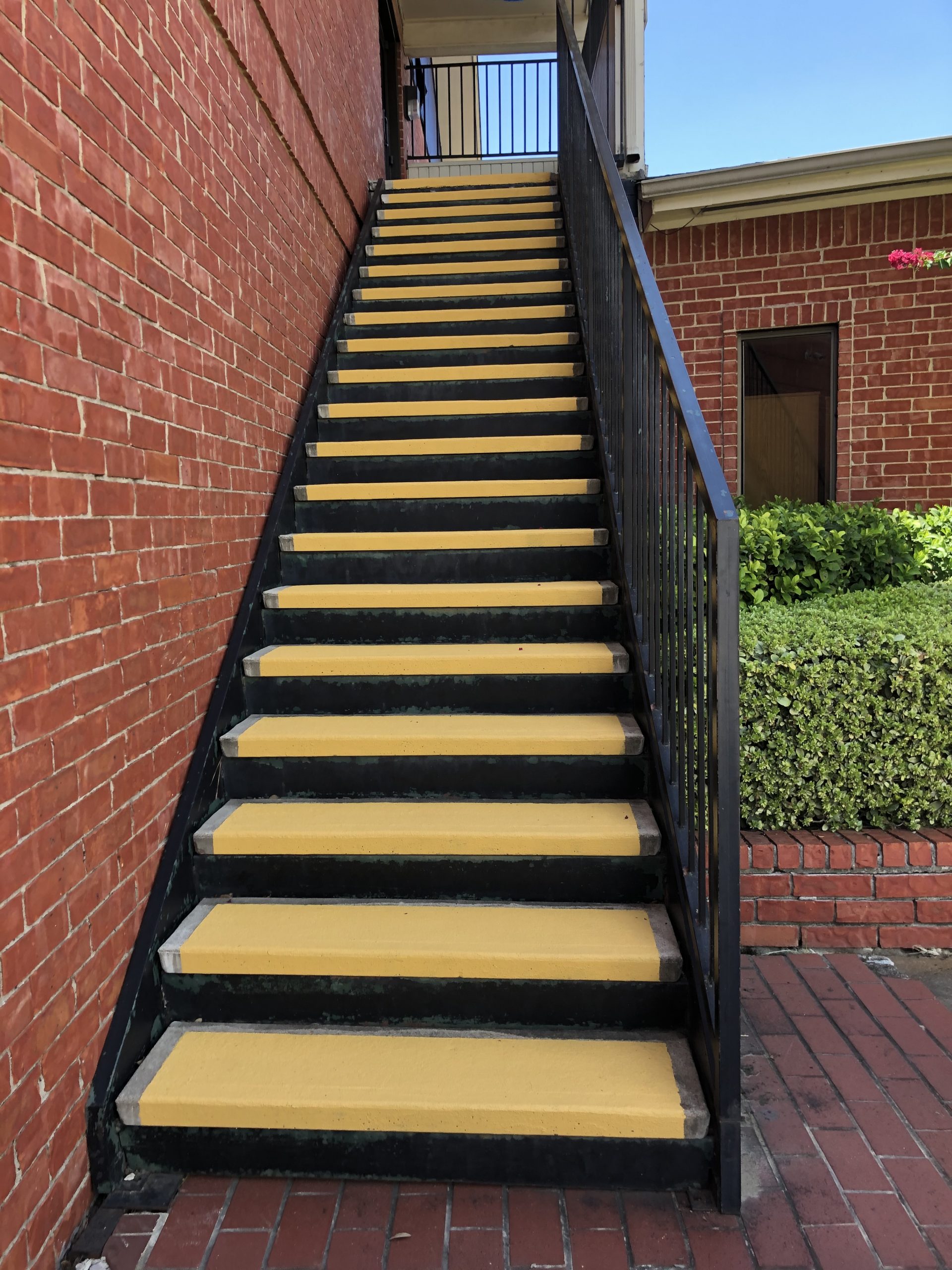 school stairs after painting