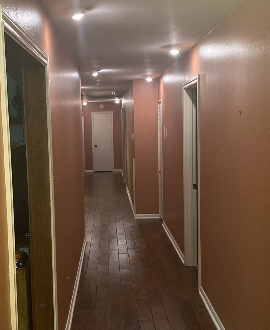 before painting hallway