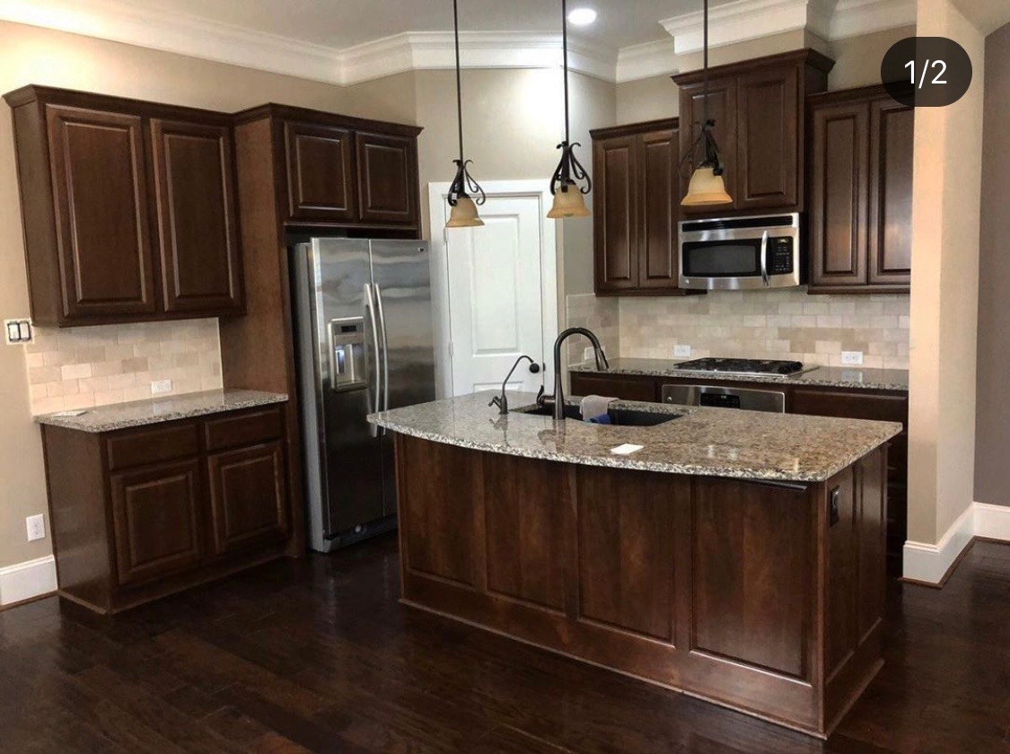 Lake Olympia, TX – Cabinet Painting Before