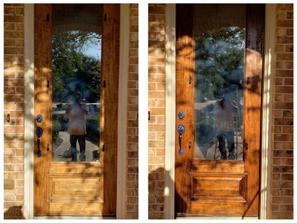 front door refinishing before and after