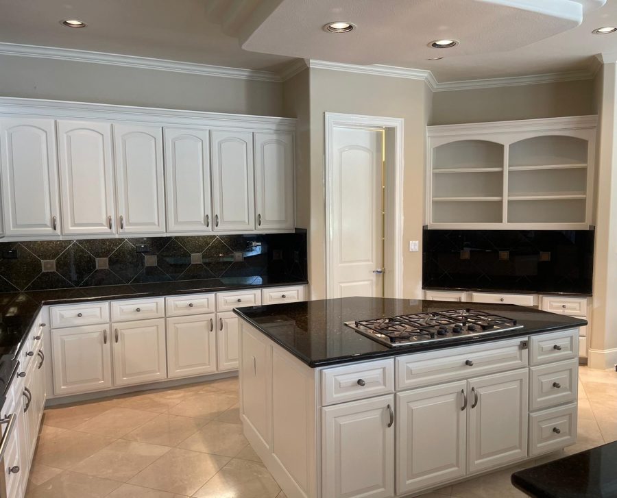 White kitchen cabinets after painting Preview Image 1