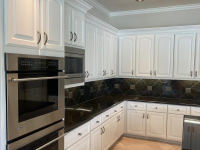 White cabinets in Missouri City, TX kitchen