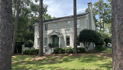 white brick house