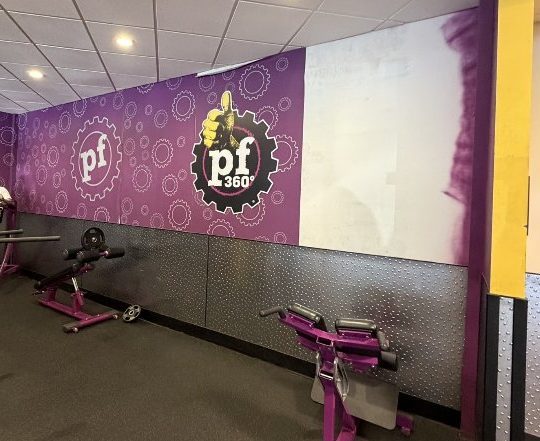 planet fitness interior wall with branded wallpaper before update Preview Image 1