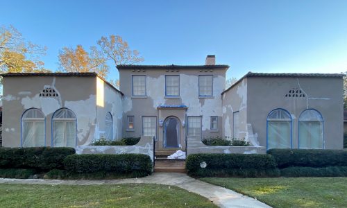 Stucco Painting & Repair in Progress