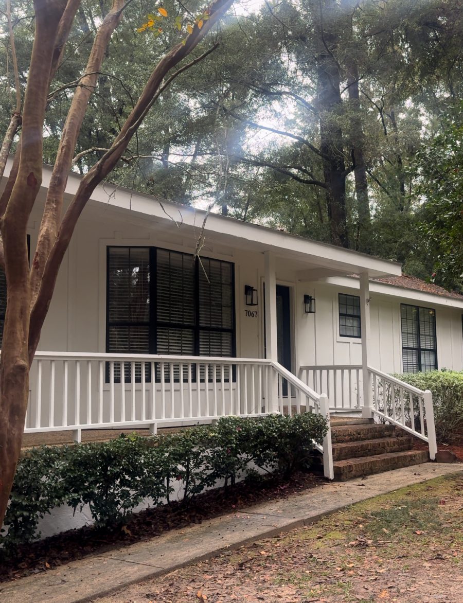 white painted home exterior